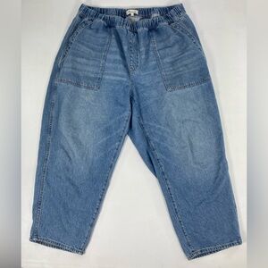 Madewell Womens Jeans 2x Blue Wash Pull On High Rise Tapered Jogger Bohemian